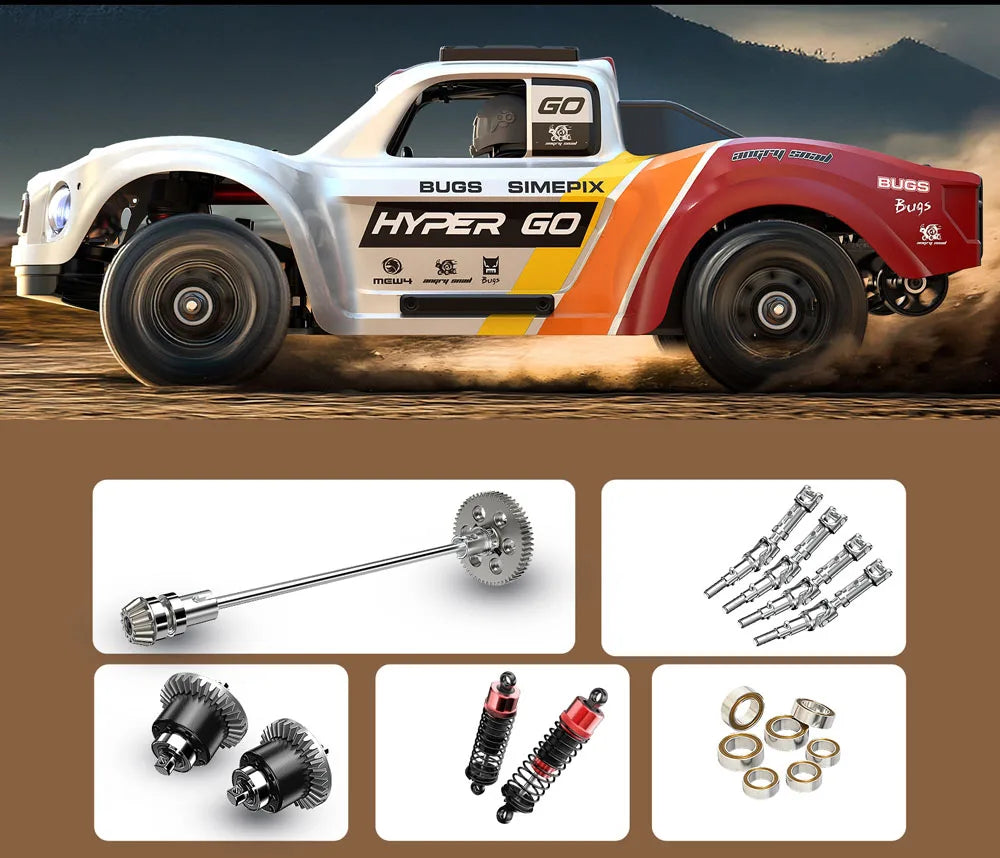 HYPER GO MJX14211 1/14 4WD RC High-Speed Brushless Remote Control Car With Gyroscope Off-road Racing RC Truck Toys