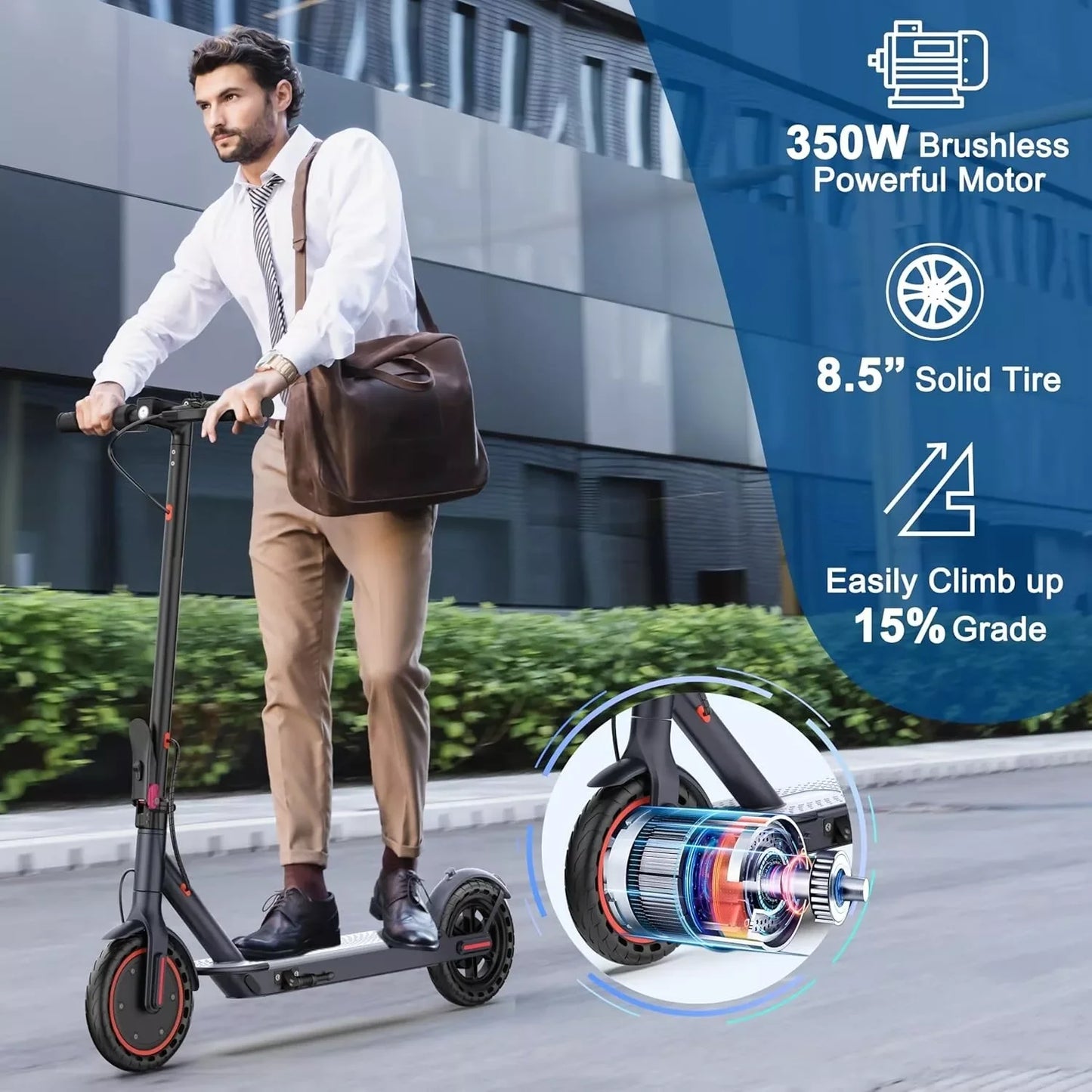 LADPED Electric Scooter 350W 25KM/H APP Smart Control Scooter 8.5inch tire Folding Electric Scooter 20KM Max Range for Adult