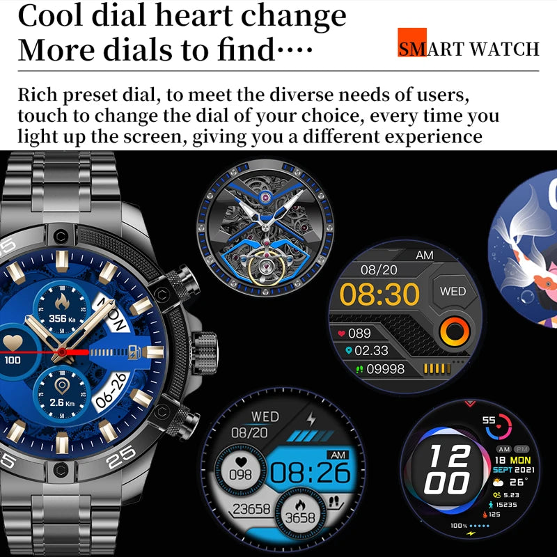 2023 Smart Watch Men For Xiaomi Sports Fitness Watches IP67 Waterproof 1.53'' AI Voice Bluetooth Call Rugged Military Smartwatch