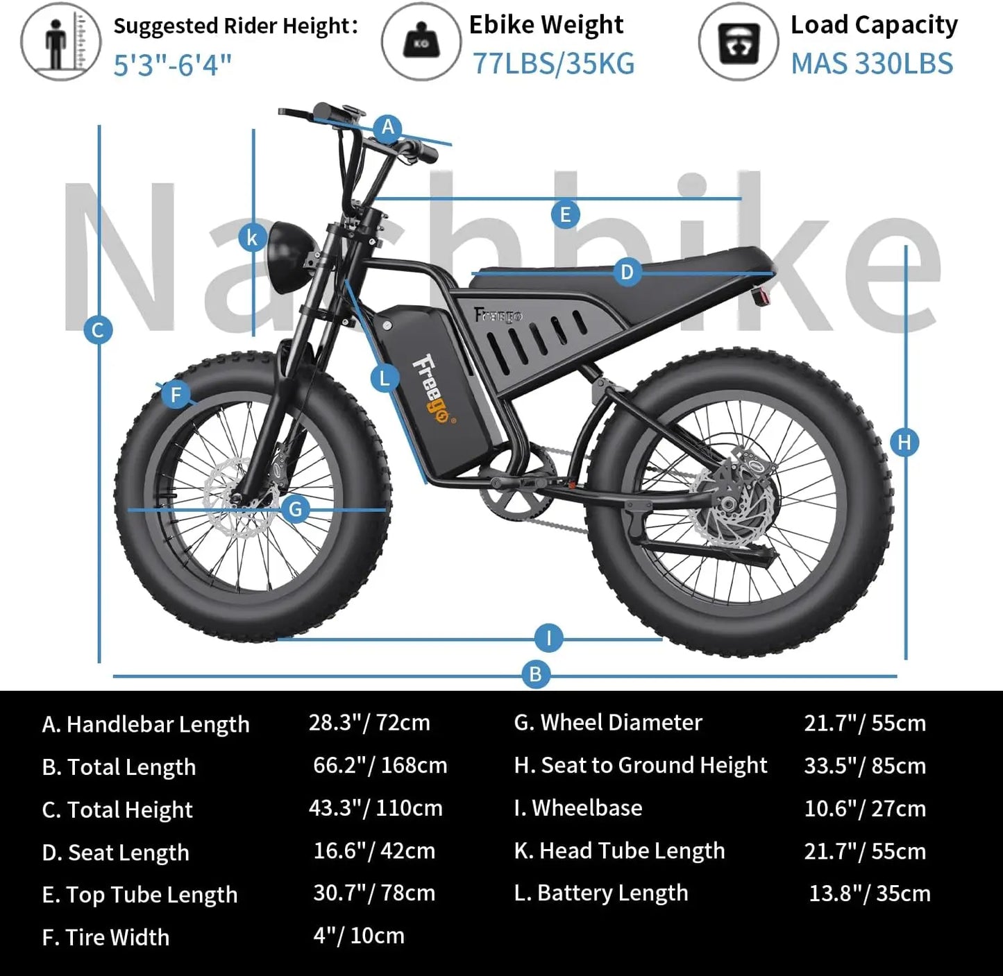 Freego S1 Electric Motorcycle 1400W Motor 48V Battery 30MPH Electric Dirt Bike 26"x4.0 Fat Tire E bike UL 2849 2 Year Warranty