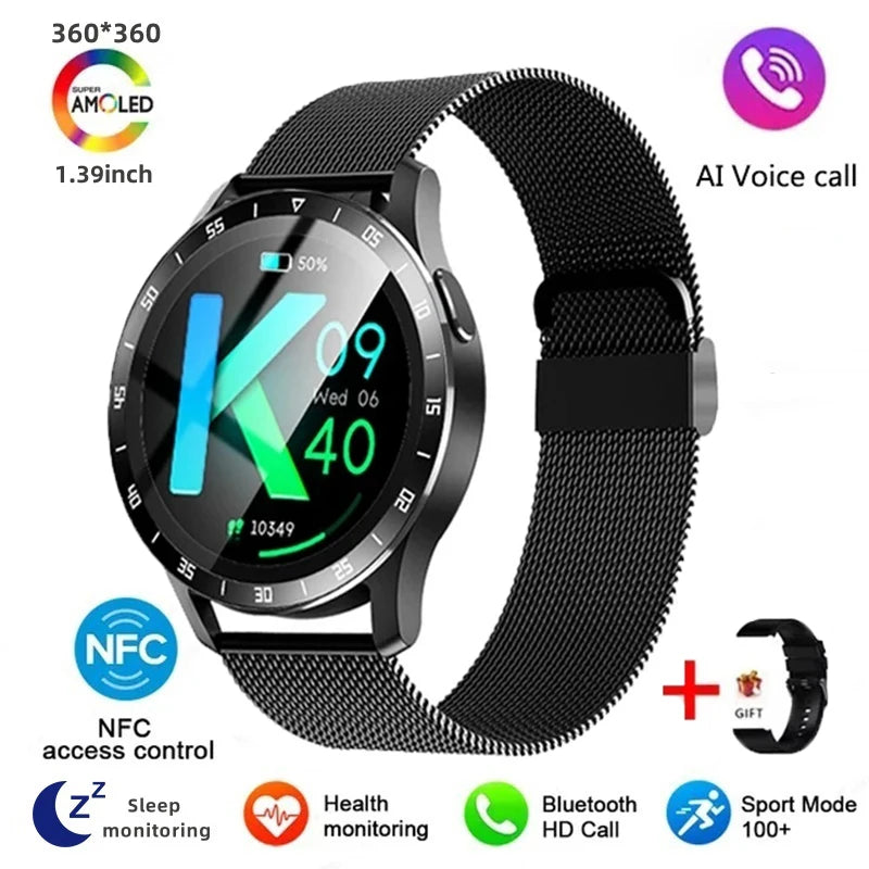 2024 New Bluetooth Call Smart Watch High end Men's Multi sport Mode NFCIP67 Waterproof Fitness Women's Smart Electronic Watch