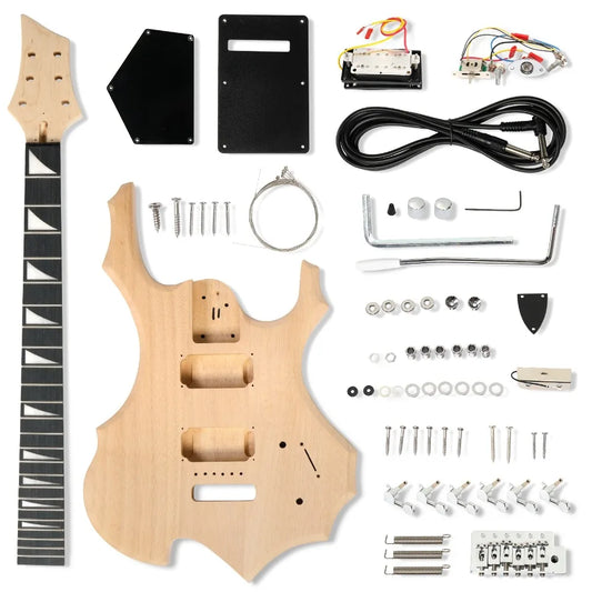 DIY 6 String Flame Shaped Style Electric Guitar Kits School Band