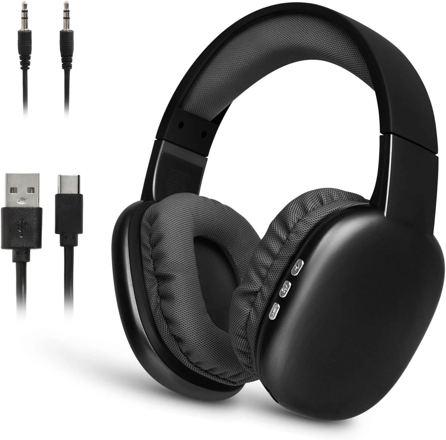Ultra Wireless Headphones, Rechargeable, 10Hr Playtime, SD Slot, Backup Wire, Soft Cushion, Mic‌