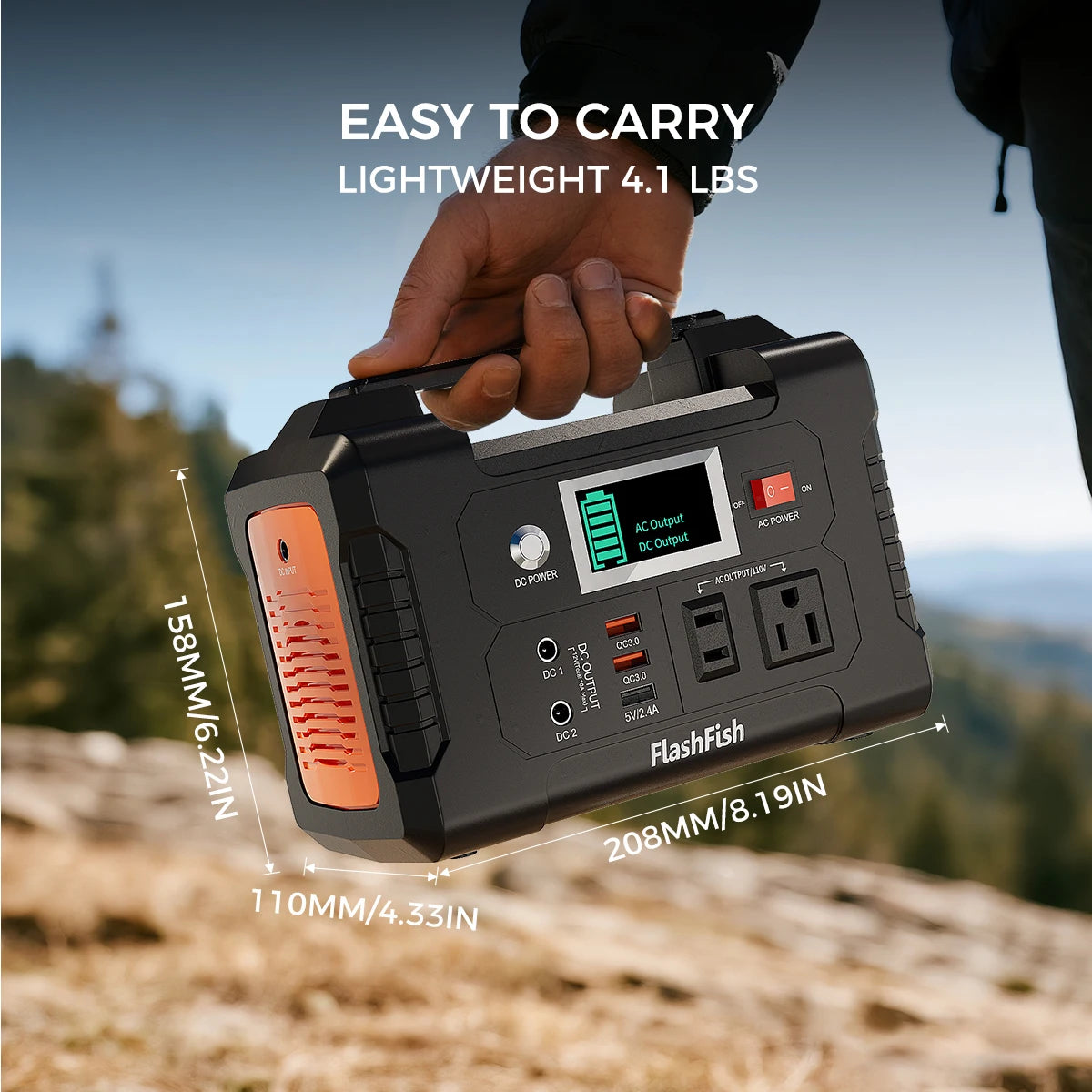 FF Flashfish E200 Portable Power Station 200W Solar Generator 151WH Battery AC DC Outdoor Camera Drone Power Supply Solar Charge