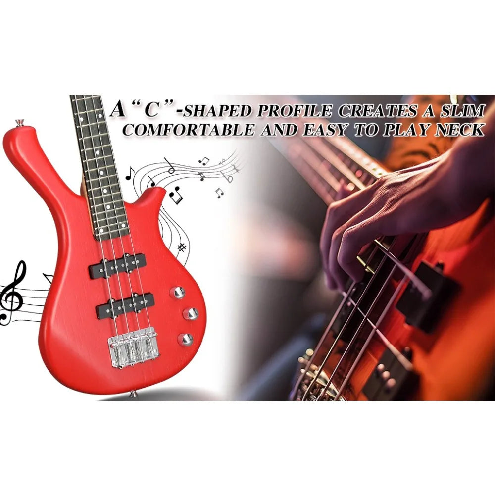 KW101 36in Small Scale Electric Bass Guitar With 10W AMP