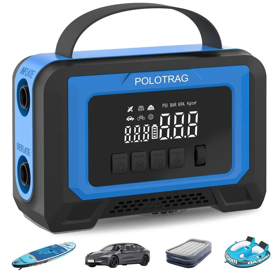 Board Pump, Tire Inflator Portable Air Compressor Cordless Air Pump for Inflatables with AutoOff, Deflate Function, Rechargeable