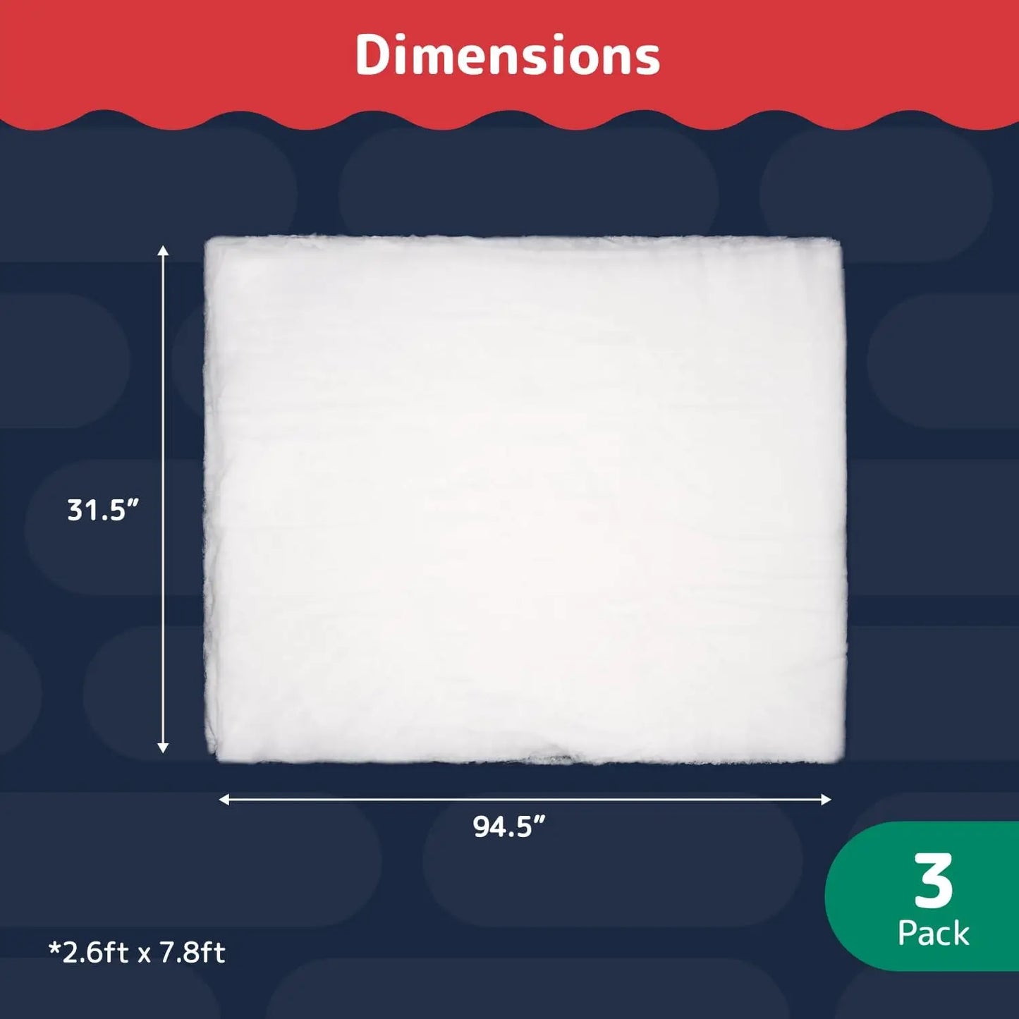 3-Pack Artificial Snow Blanket Rolls for Christmas Decorations, Winter Displays, and Photography Backdrops - Large Size