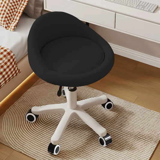 Rolling Stool Rolling Hydraulic Salon Stool with Low Backrest - Adjustable Swivel Chair for SPA, Shop, Salon, Massage, or Medica