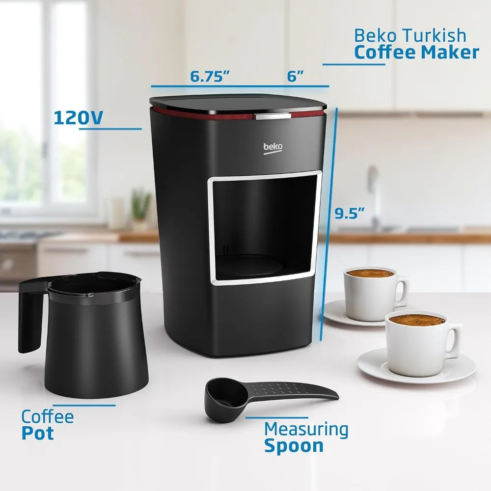 Product out of stock）Beko Turkish Coffee Maker, 2 Cups Capacity, 100% BPA Free Turkish Coffee Machine, 120V CookSense Technology