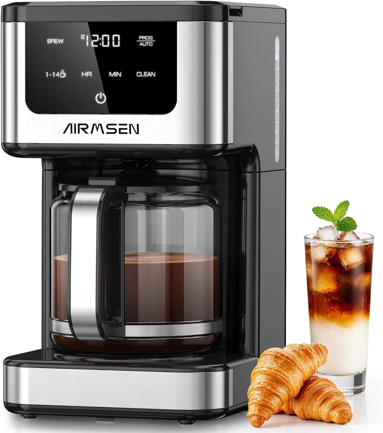 14-Cup Programmable Drip Coffee Maker – 1000W Fast Brewing with Timer, Delay Start, 2H Keep-Warm, 73oz Tank, Touchscreen
