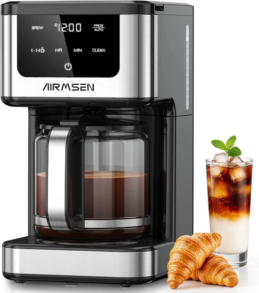 14-Cup Programmable Drip Coffee Maker – 1000W Fast Brewing with Timer, Delay Start, 2H Keep-Warm, 73oz Tank, Touchscreen