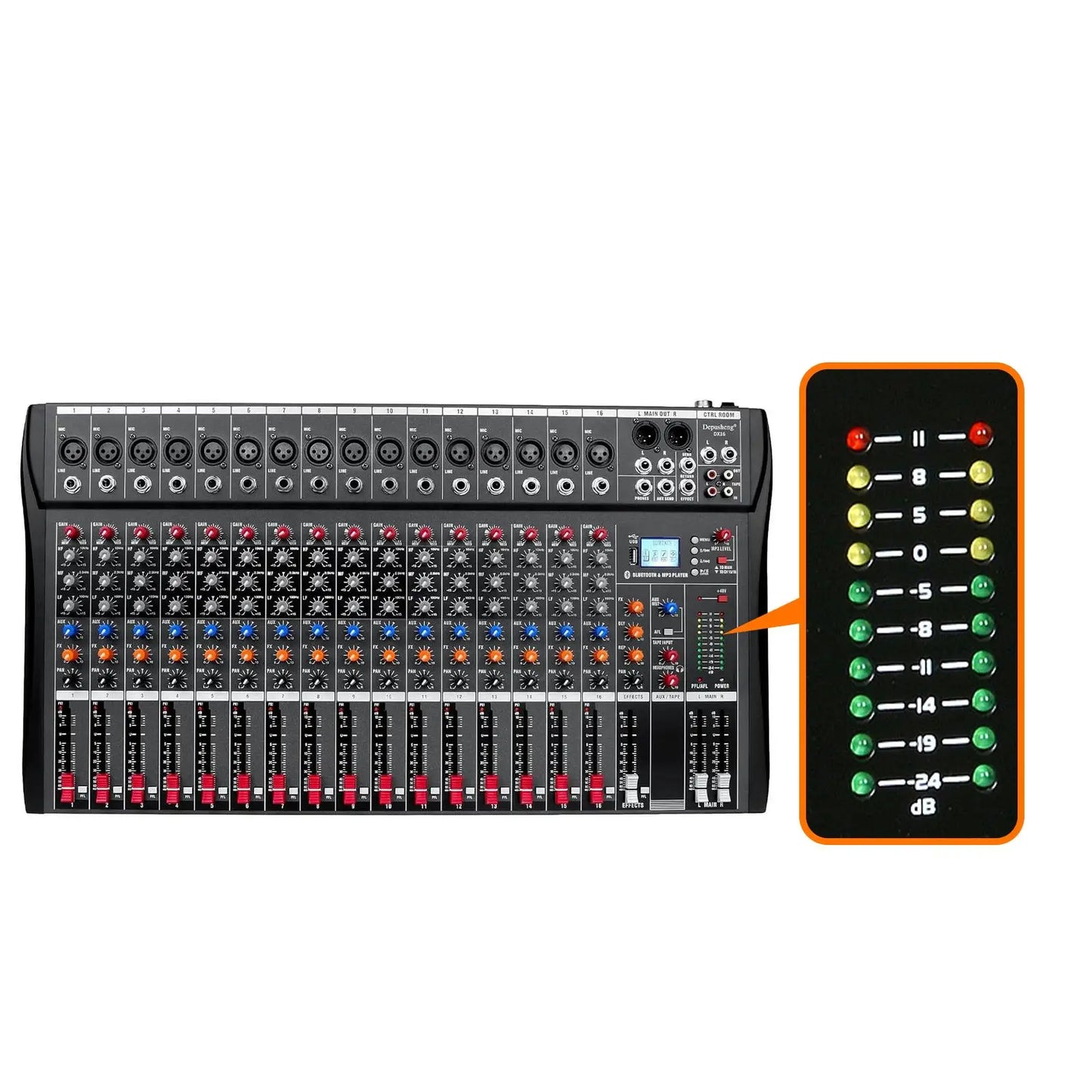 AP01 16 Channel Mixing Console Live Studio USB Bluetooth Professional Mixer