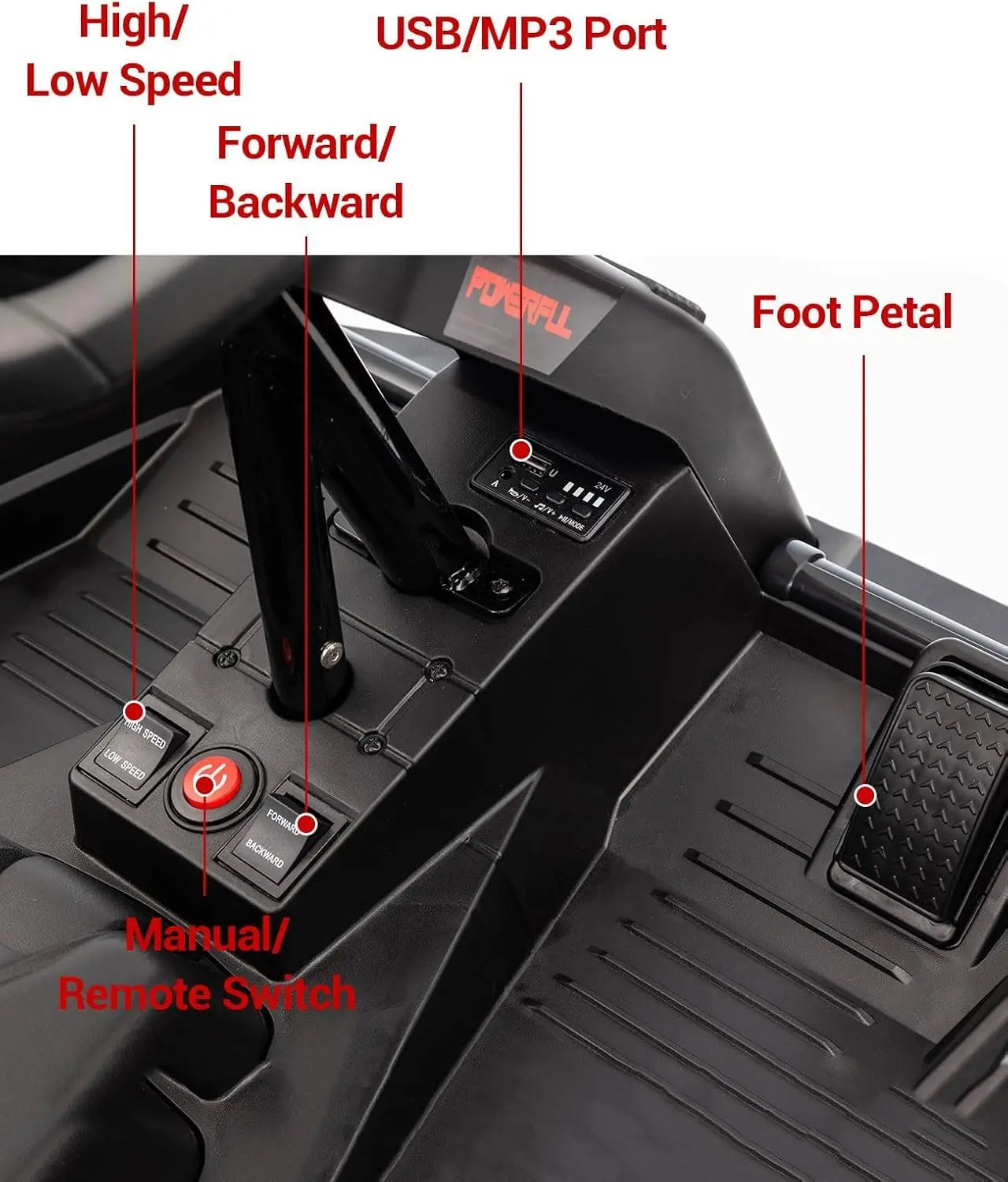 24V Kids Power 4 Wheels,200W 4x4 Ride On Toy Electric Go Kart 4 Shock Absorbers, Wear-Resistant Wheels, Music,4 Wheeler ATV