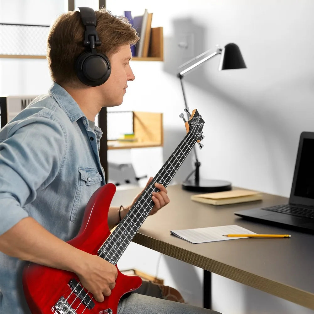 4 String Electric Bass Guitar,Full Size,Basswood With Bag & 20W AMP