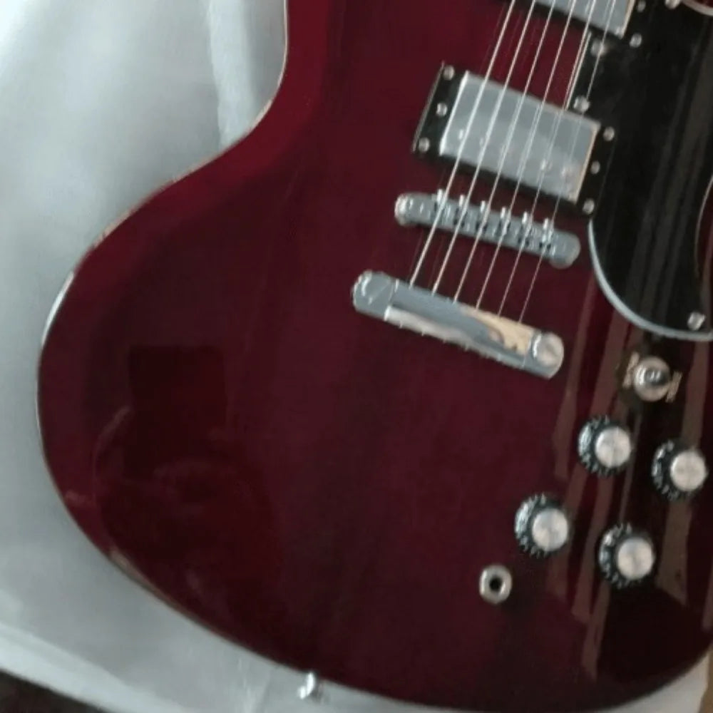 Free Shipping Red Electric Guitar Solid Wood Body 22 Frets for Rock Blues Jazz Musician's Choice Instrument