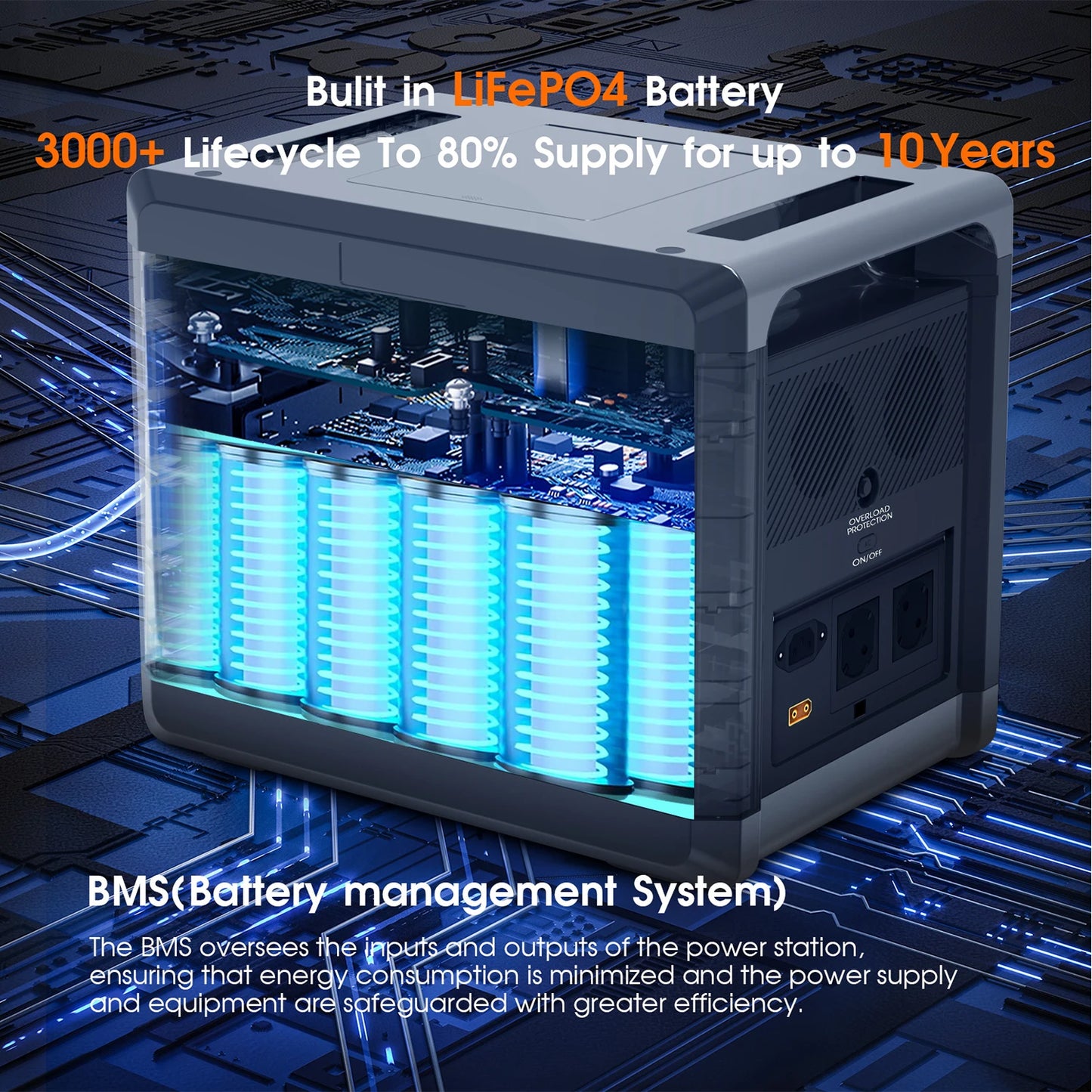 Solar Generator 2160WH 2304WH Long-life LiFePO4 Portable Power Station & 200W Solar Panel  for Home Campervan Up to 2400W Output