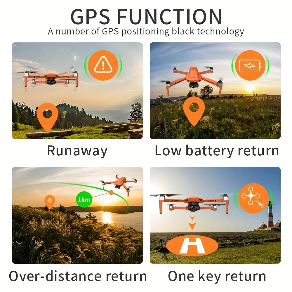 KF102 4K HD GPS Drone with Dual Camera 2-Axis Gimbal Optical Flow WiFi FPV, Foldable Quadcopter Toy for Adults and Kids