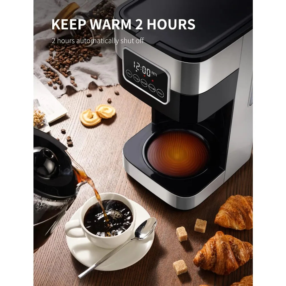SHARDOR 10-Cup Programmable Coffee Maker, Regular & Strong Brew Drip Coffee Machine for Home and Office, Auto Shut Off,