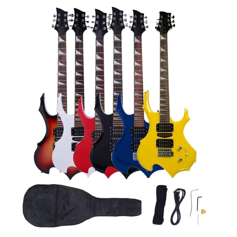 New Colorful Righ Handed 6 Strings Electric Guitar W/ Case & Accessories