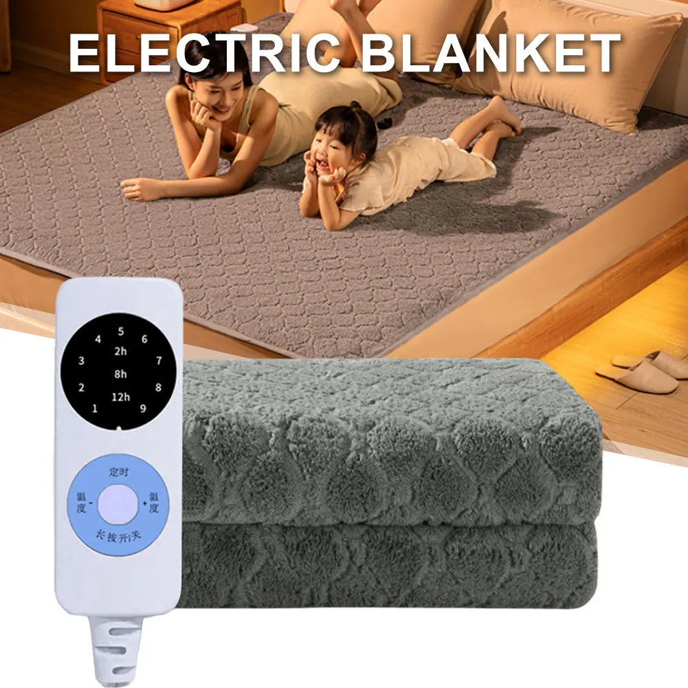 Plush Electric Blanket Double Single Velvet Intelligent Blanket Portable Grey Over Blanket Household Office Blanket