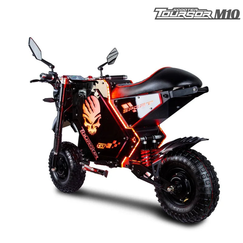 One piece dropshipping 14 inch electric motorcycle 10000W72V50AH vintage off-road electric motorcycle in stock in the United Sta