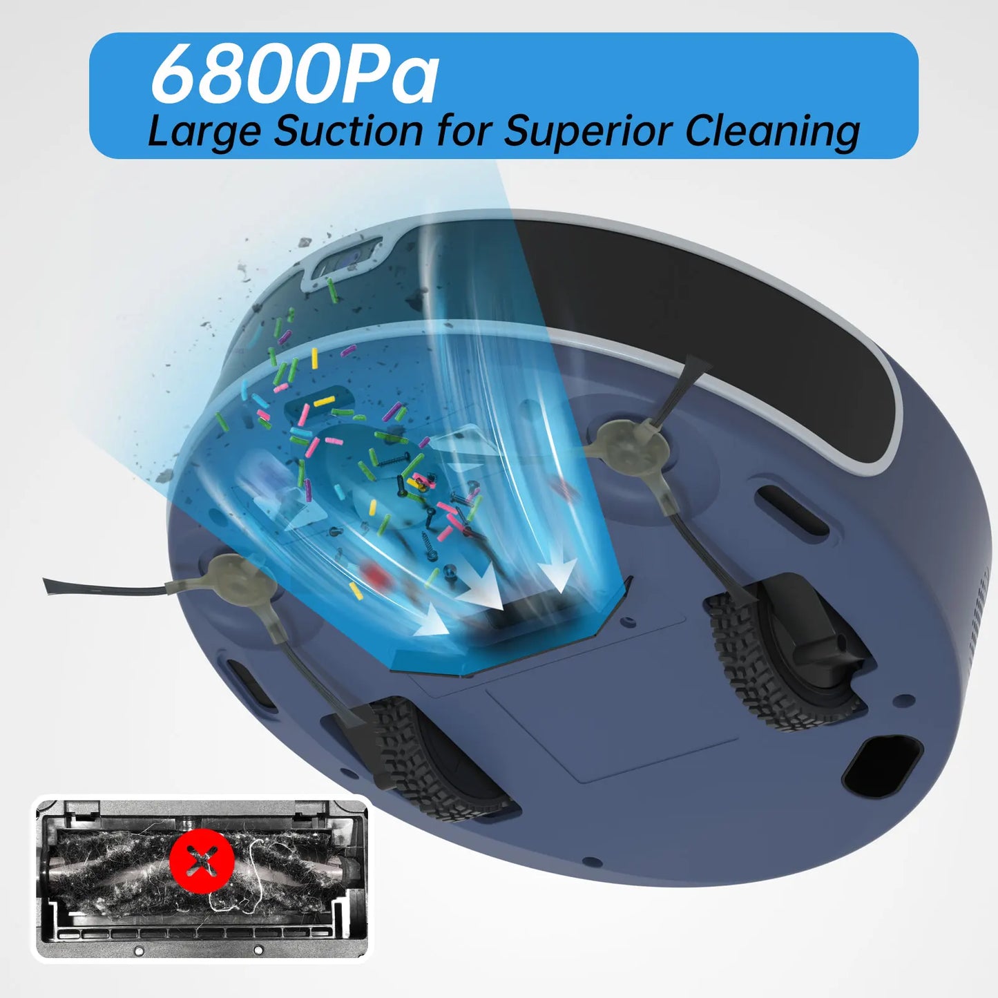 OKP C5 Robot Vacuum Cleaner with Real-Time Video Call, 6800Pa Powerful Suction, Wi-Fi/App/Alexa Control, Automatic Self-Charging