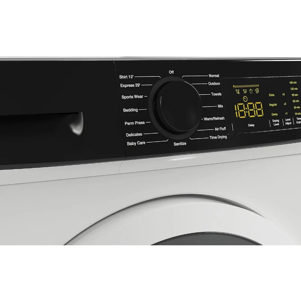 West Bend Clothes Dryer Compact Portable Front Loading for Laundry, Auto and Timed Dry Settings and Anti-Wrinkle, Perfect for Ap