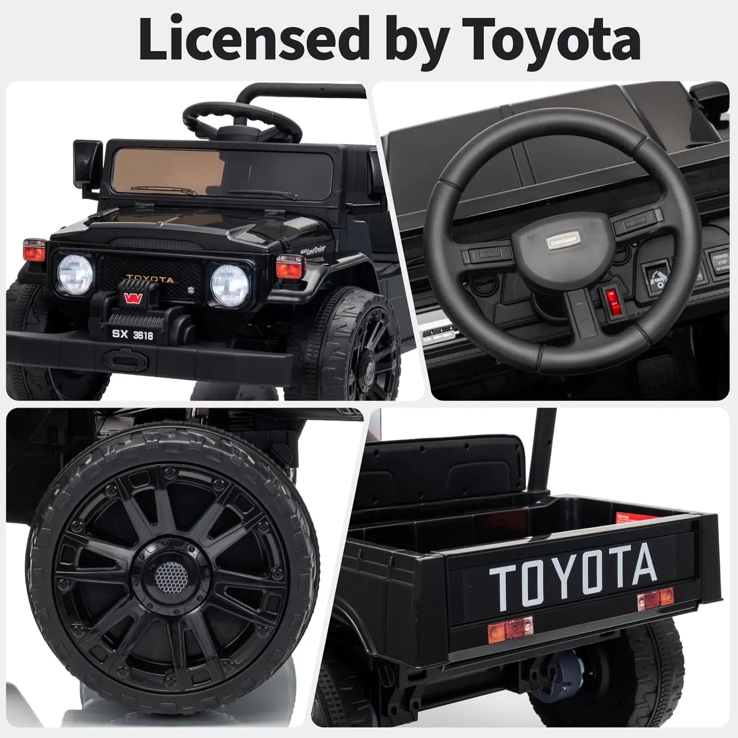 12V Ride on Toy for Kids, Toddler Ride on Pickup Truck Electric Car with Parent Remote Control, Safety Belt, Braking, Suspension