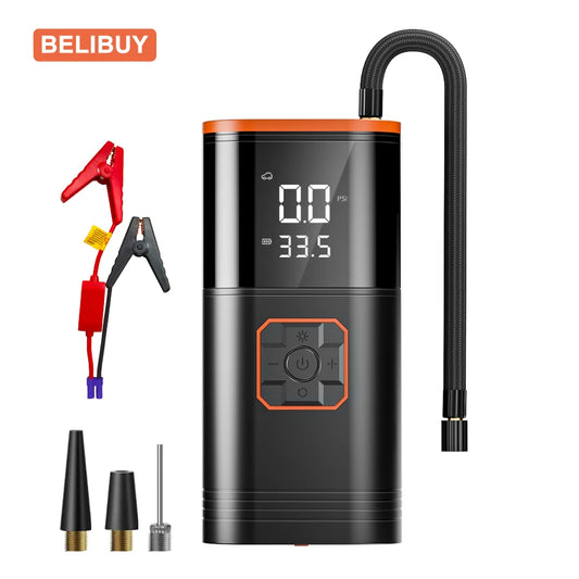 BELIBUY Car Air Pump Air Compressor Car Air Pump Car Tire Inflator USB Mobile Power Supply Suitable for Cars and Motorcycles