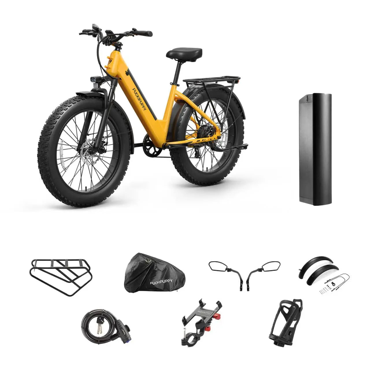 PUCKIPUPPY Samoyed Electric Bike 960W Peak 28MPH Commuter E-Bike All Terrain 26" Fat Tire Electric Bicycle with 2-Year Warranty