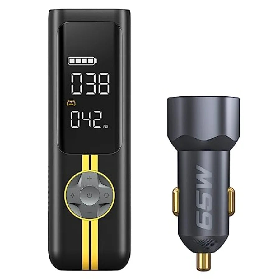 X8 APEX EV Tire Inflator 65W Dual Port Fast Charging Car Adapter Portable Air Compressor with LED Display for Cars SUVs and Tru