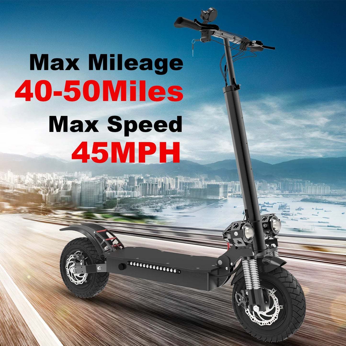 45MPH & 50 Miles Dual Motors 3200W 60V Electric Scooter Adults with/without Lock Long Range Foldable 2 Wheels Commuter Scooter
