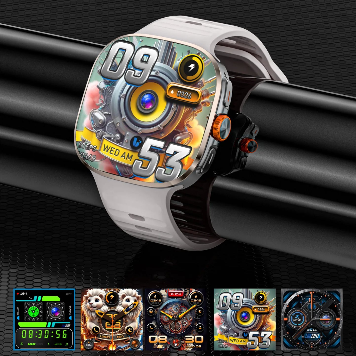 LOKMAT New APPLLP 6 MAX Android Smart Watch Phone Amoled Touch Screen Rotating Camera AI Translation Function Chatgpt