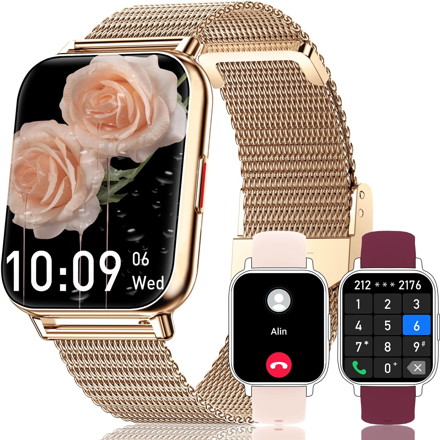 1.85" Smart Watch(Answer & Make Call) Message Alerts/Sports Fitness smartwatch For iPhone/Android, Perfect Gift