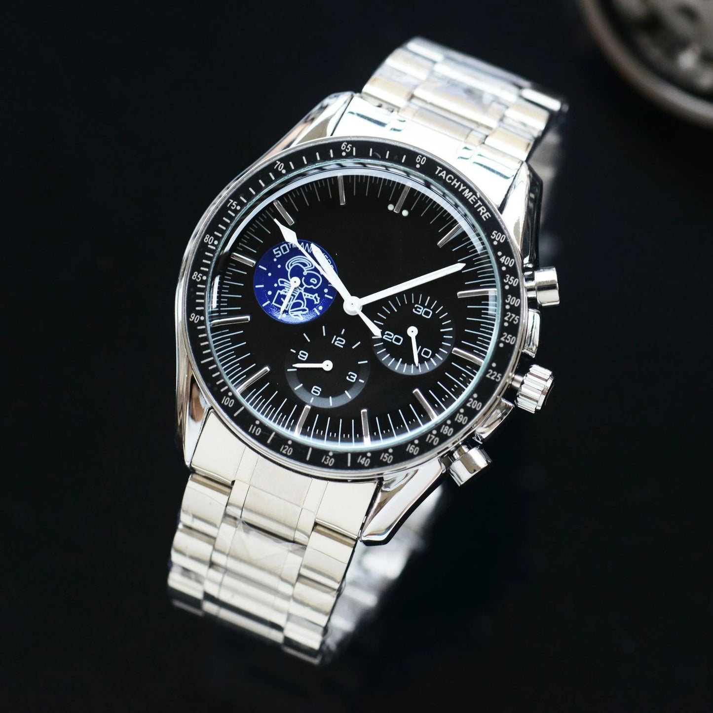 Luxury Genuine Designer Wristwatch Six Hands Three Subdials Fashion Hip Hop Quartz Watch High Quality Sport Chronograph