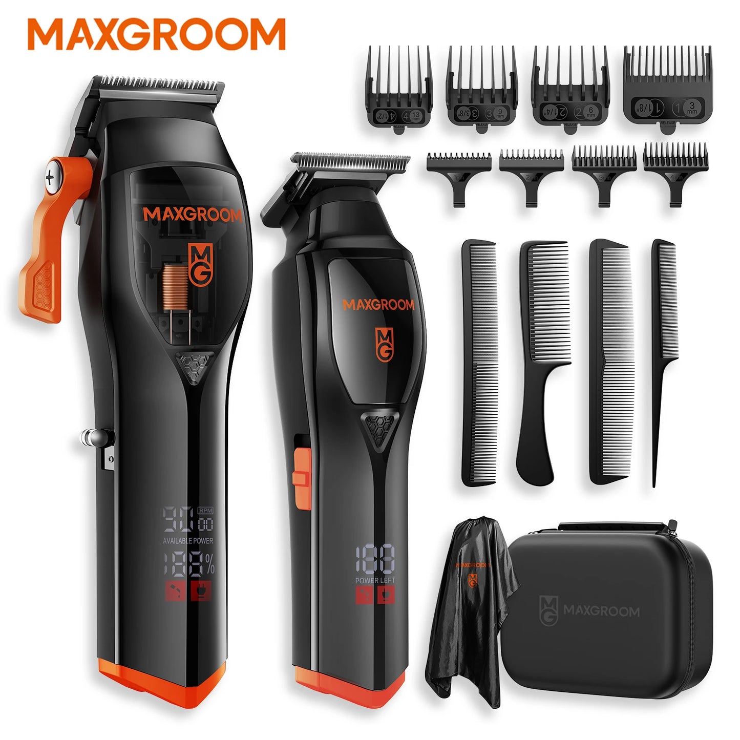 MAXGROOM Professional Hair Clippers for Men Premium Home Haircut Kit Cordless Hair Cutting Clippers and Trimmers Set