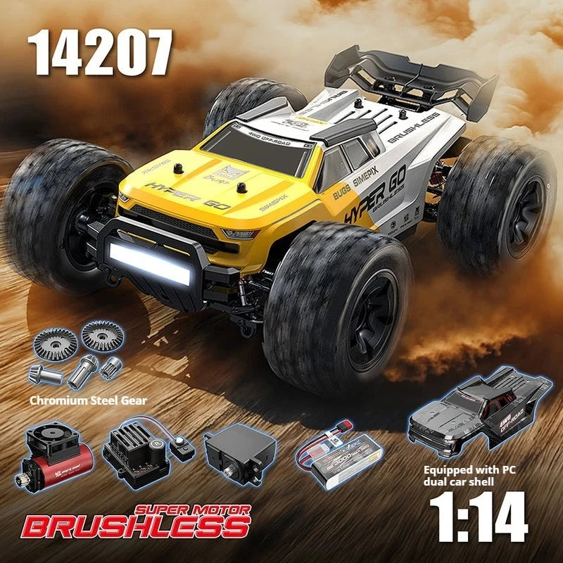HYPER GO MJX 14207 14208 1/14 RC Car 41-53km/h Brushless 2.4G Remote Control 4WD Off-road High Speed RC Car Truck Hobby Toy