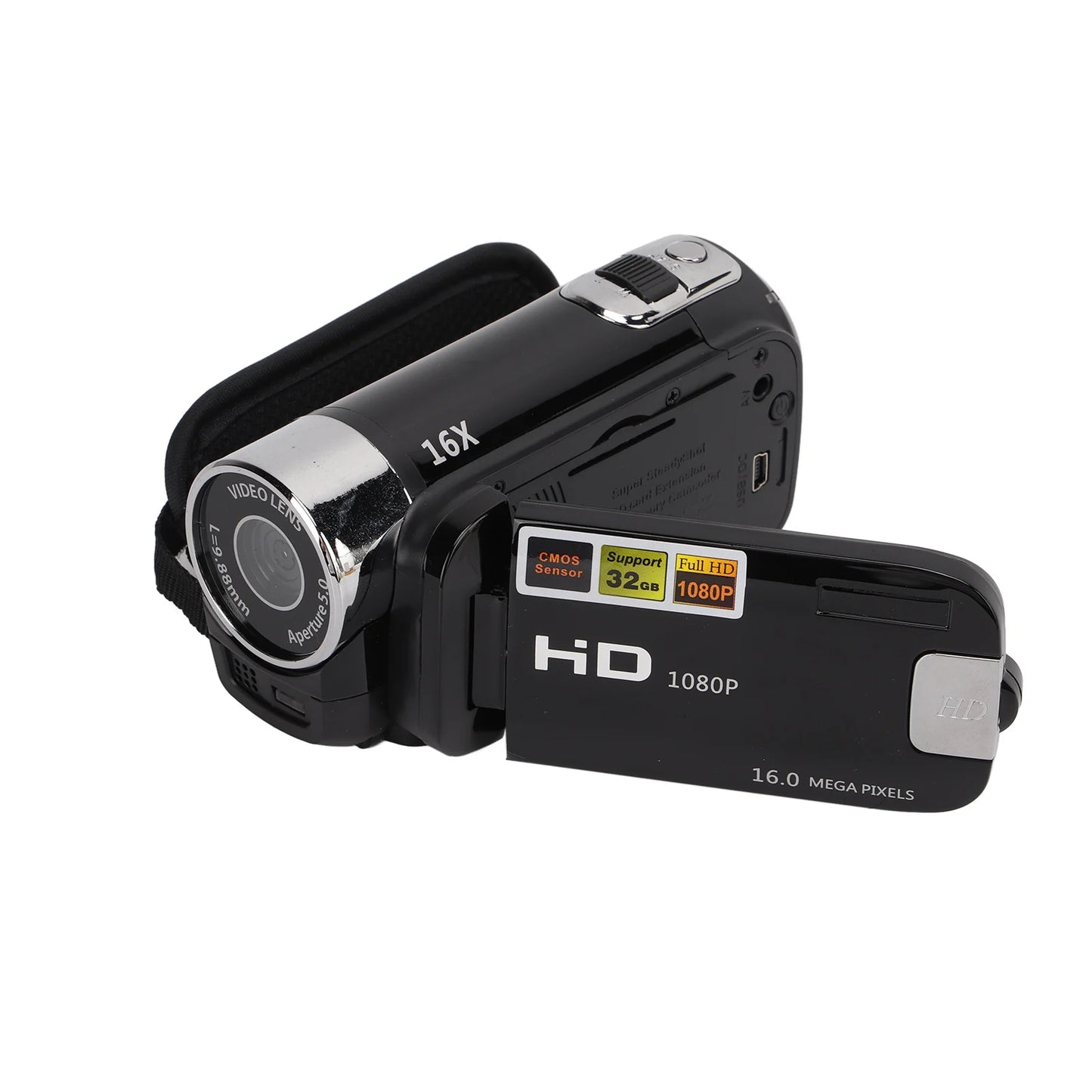 Digital Video Camera 16X Zoom Full HD Video Camera Camcorder with 270° Rotation 2.7 Inch Color Screen 1020mAh Built in Battery