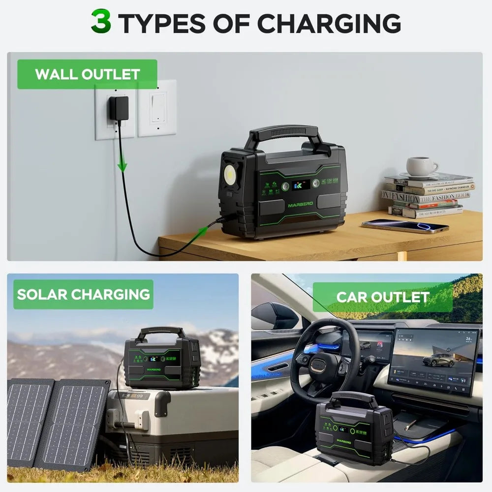 155Wh Solar Generator with 30W Panel, Portable Power Station, 2 AC Outlets, QC3.0 USB, UL Certified for Camping & Travel