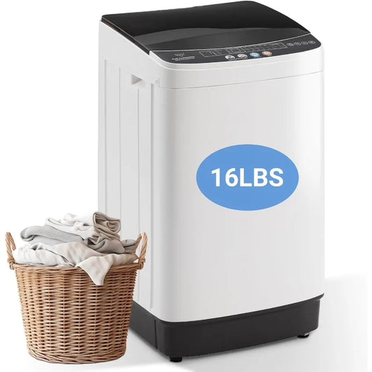 16 lbs Portable Washing Machine 2.0 Cu.Ft Capacity Full Automatic Washer for Homes Apartments 8 Wash Programs Compact Laundry W