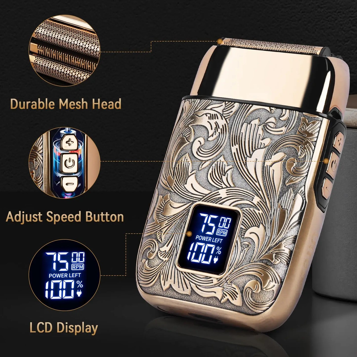 Ufree Close Shaver Electric Foil Shavers for Men, 3-Speed Electric Razor,  Home appliance, Face Shaving Beard Trimmer with LCD