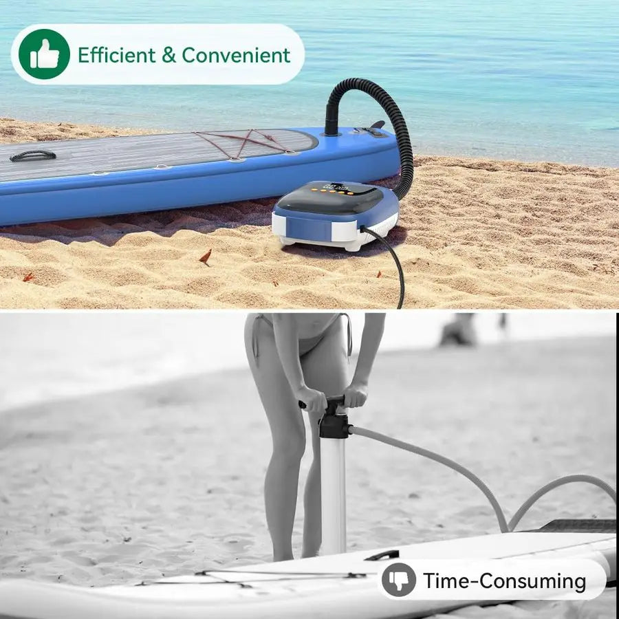 High Pressure Electric Paddle Board Pump, Portable 12V DC SUP Air Pump Inflate amp Deflate for Stand Up Paddle Boards, Kayak, Te