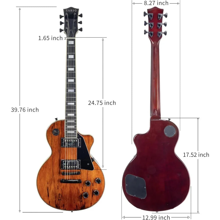 Electric Guitar with Spalted Maple Top and Okoume Body Featuring Maple Neck for Superior Tone and Playability in Live Performan