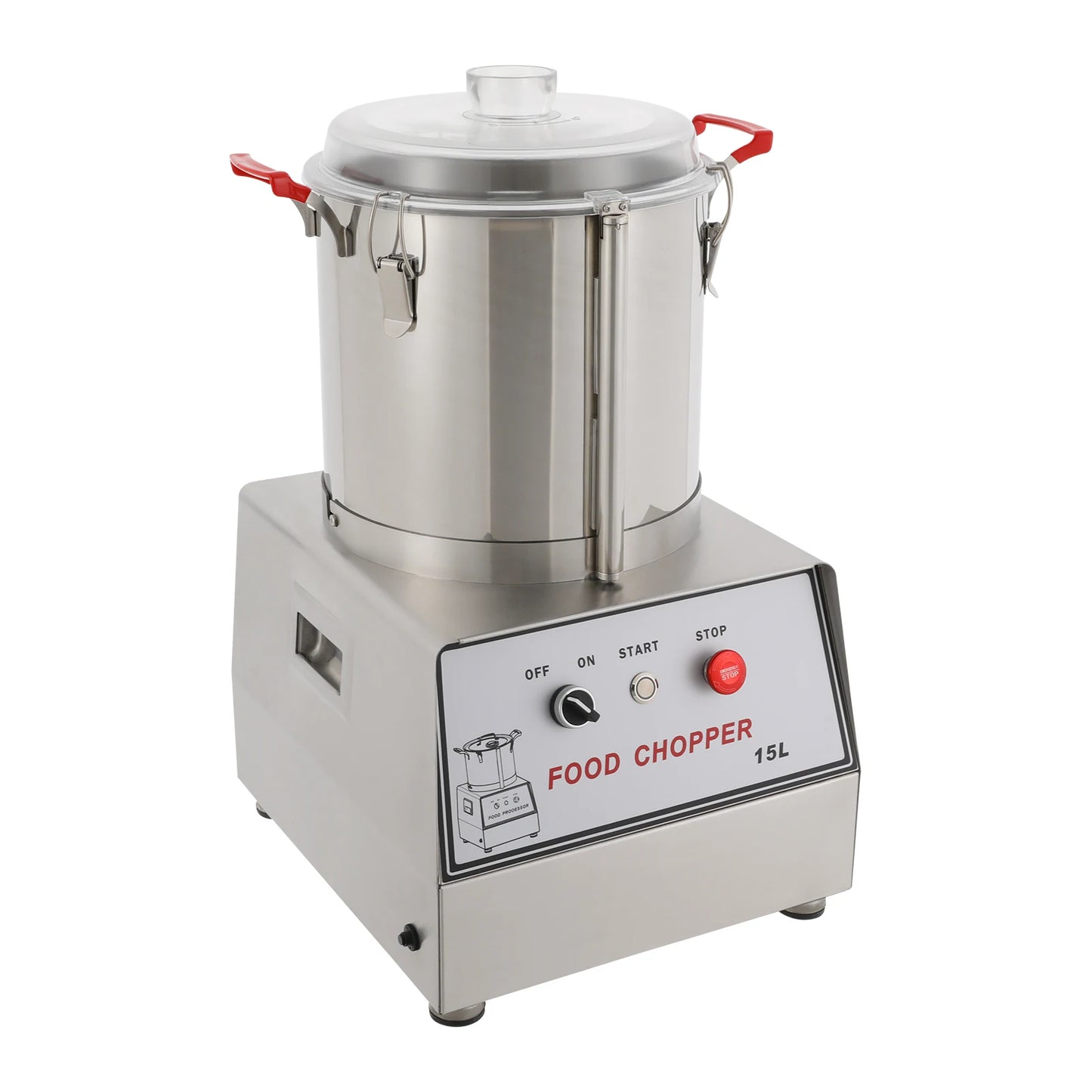 110V Commercial Food Chopper 15L  power 1400W Electric Stainless Steel Food Processor  Suitable for Food Preparation and Cooking