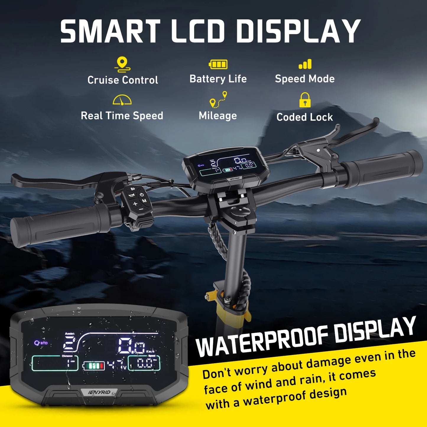 Electric Scooter IENYRID IE-ES1 Foldable 2400W Dual Motor 48V20.8Ah Lithium Battery E-Scooter Scooters 10-inch Tires E-Scooter