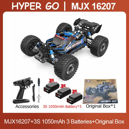 HYPER GO MJX 16207 1/16 RC Car Brushless 2.4G 4WD Racing Car Brushless 70KM/h Off-Road Remote Control RC Truck Hobby Toy