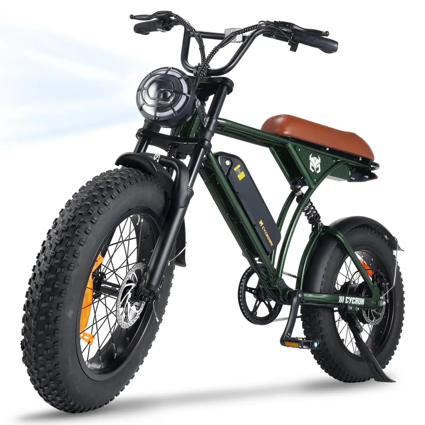 Cycrown RUN adult E-bicycle 750W electric bicycle 36V 10.4Ah dual battery, 20-inch fat tire off-road E-Mountain bike