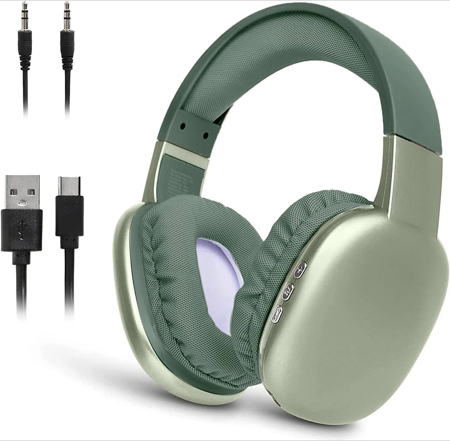 Ultra Wireless Headphones, Rechargeable, 10Hr Playtime, SD Slot, Backup Wire, Soft Cushion, Mic‌