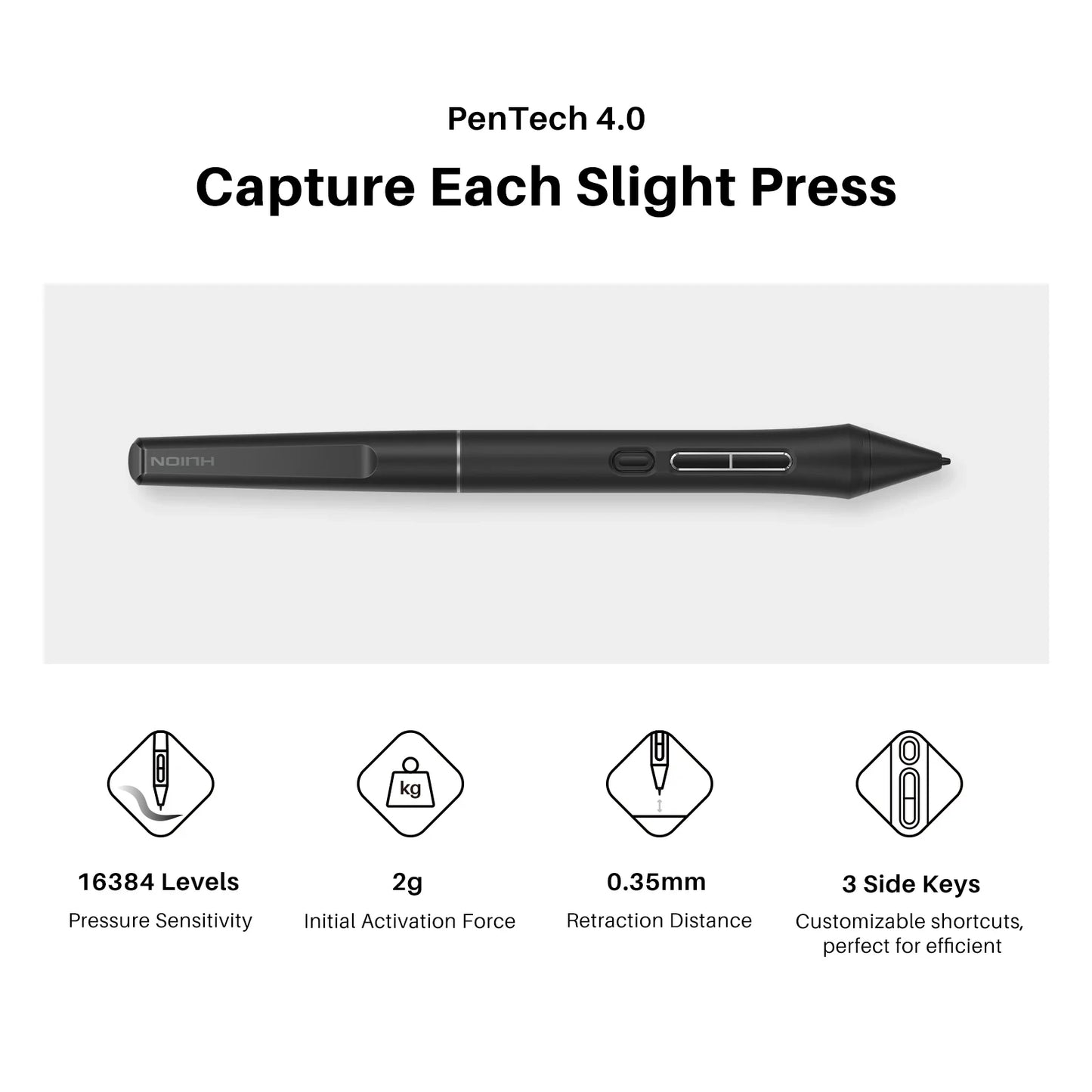 Huion Tablet Kamvas 13 (Gen 3) Graphics Tablets Monitor 16K Levels Pressure 13.3 Inch Screen Drawing Display PenTech 4.0 Stylus