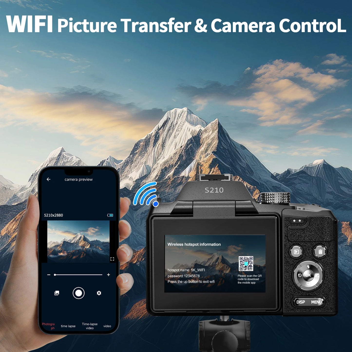 NBD 64MP Digital Cameras for Photography, 16X Optical Zoom Camera with WiFi & App Control, Vlogging Camera with 180°Flipable Scr